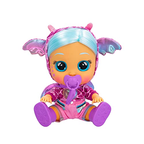 CRY BABIES Dressy Fantasy Bruny, Interaktive Puppe, die echte Kullertränen weint. Mit Haaren zum Stylen, wechselbarer Kleidung und Accessoires – Spielzeug und Geschenk für Kinder von Cry Babies Magic Tears