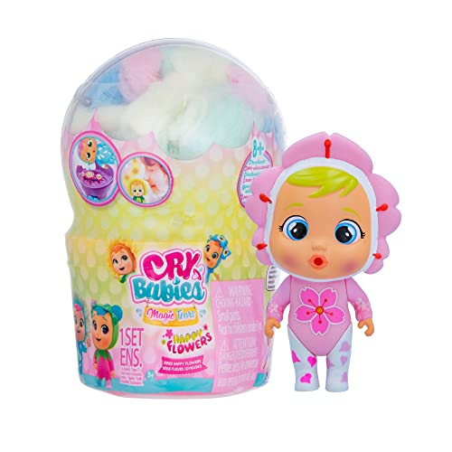 CRY BABIES MAGIC TEARS Happy Flowers Edition I Blumig-duftende Überraschungspuppe mit 9 Accessoires, die Kullertränen weinen I Für Jungen und Mädchen ab 3 Jahren von Cry Babies Magic Tears