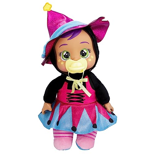 Cry Babies Tiny Cuddles Halloween Blair – 22,9 cm große Babypuppen, weint echte Tränen, lila und blaue Hexen-Themen-Schlafanzug von Cry Babies