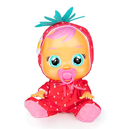 CRY BABIES Tutti Frutti Ella - Interaktive Puppe mit Erdbeerduft, echten Kullertränen und Babygeräusche - Geschenke & Spielzeug für Mädchen & Jungen Funktionpuppe ab 2 Jahre von Cry Babies Magic Tears