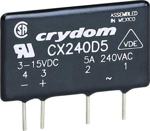 Crydom Halbleiterrelais CX240D5 5A Schaltspannung (max.): 280 V/AC Nullspannungsschaltend 1St. von Crydom