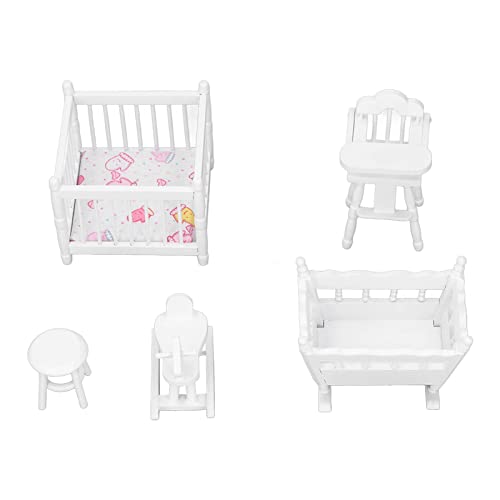 Cryfokt Holzpuppenhausmöbel, Crib Bassinet Stuhl Hobbyhorse Round Hock von Cryfokt