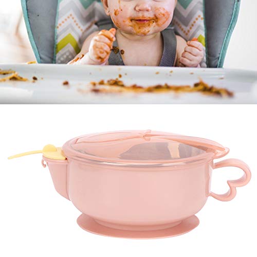 Cryfokt Isolierte Schüssel, Edelstahl -Fütterungsschale, 400 Ml Tierisch für die Wärmekonservierung für das Fütterung von Babys mit Saugbecher mit Löffel (#1) von Cryfokt