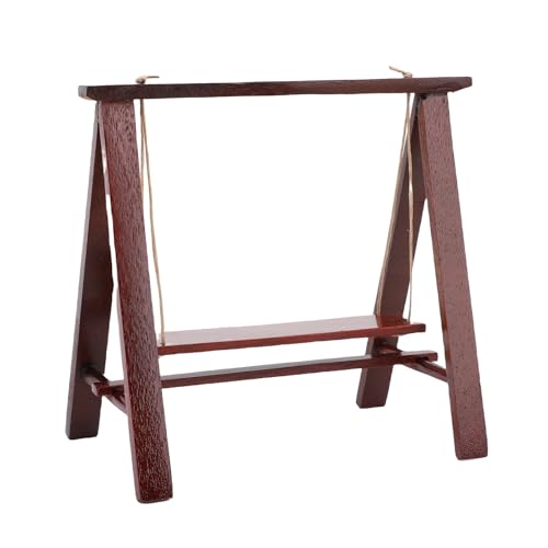 Cryfokt Miniaturpuppenhaus Swing, Einzigartige Berührung Miniaturpuppenhaus Schwung Modellierung Figur Lebendig für das Wohnzimmer (Mahagoni) von Cryfokt