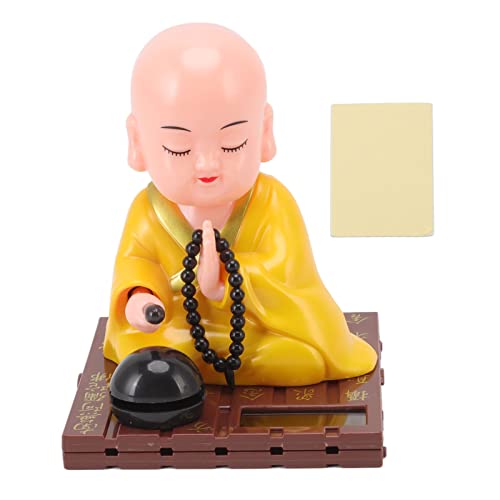 Kleiner Buddhistischer Mönch Kleine Mönchsfigur, Solarkopf-Spielzeug Solarornamente Mönchsfigur Zen-Dekorationen Lichtenergie Erkennende, Automatische, Nickende und Klopfende von Cryfokt