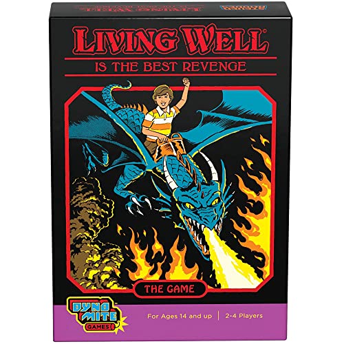 Cryptozoic - Living Well is The Best Revenge - Steven Rhodes Games Vol. 2 - Retro-Ilustrationen voll schwarzem Humor - Karten- & Würfelspiel - Ab 14 Jahren - 2-4 Spieler - Englisch von Cryptozoic