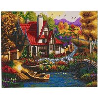 Craft Buddy CAK-A56 - Riverside Cottage, 40x50cm Crystal Art Kit, Diamond Painting von Crystal Art