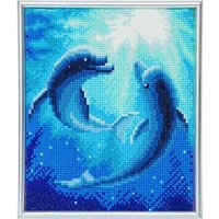 Craft Buddy CAM-12-WHITE - Dolphin Dance, 21x25cm Picture Frame Crystal Art, Diamond Painting von Crystal Art