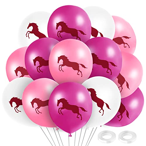 Pferd Thema Luftballons,38 Stücke,Western Cowgirl Partydeko,Pferde Geburtstag Partydekorationen Ballons,Geburtstag BannerPink Latex Luftballons,Pferd Ballons Pferd Thema Luftballons Dekorationen von Crzyplea