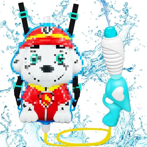 Wasserpistole mit Tankrucksack,2200ml Cartoon Hund Große Wasserpistolen,Wasserpistole Große Kinder,Wasserspritze Kinder Reichweite 10M für Outdoor-Aktivitätsspiele und Party Strand Garten Pool von Crzyplea