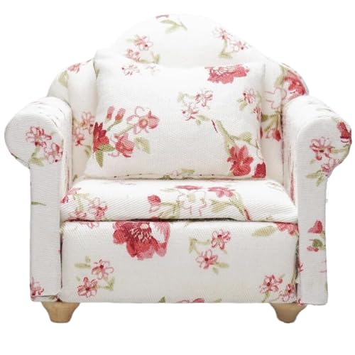 Csafyrt 1 12 Skala Dollhouse Möbel Vintage Dollhouse Couch mit Kissen Sessel Wohnzimmer Dollhouse Möbel Holzstoff Rahmen Einzellesstuhl für Raumszene Dekor Blumen Csafyrt 1 12 Skala Dollhouse Möbel Vintage Dollhouse Couch mit Kissen Sessel Wohnzimmer Dollhouse Möbel Holzstoff Rahmen Einzellesstuhl für Raumszene Dekor Blumen von Csafyrt