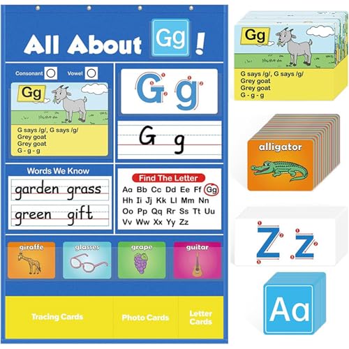 1 Set Alphabet -Lernentasche, kreativer Alphabet -Taschendiagramm, Briefe -Erkennungstool, interaktive Hilfe für Homeschool, Vorschule, Kindergarten von Csafyrt