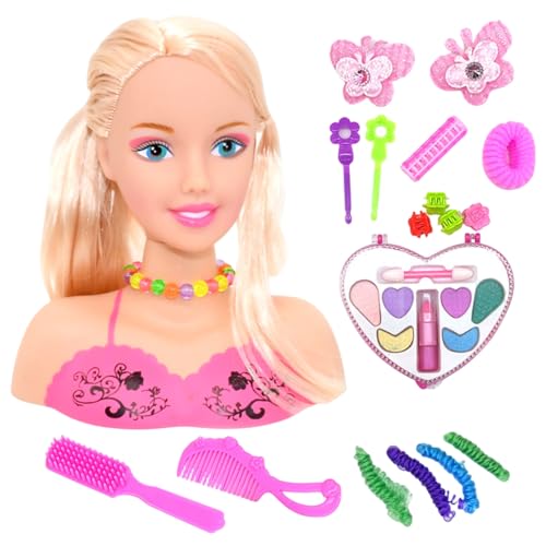 1 Set Doll Head für Haarstyling Kinder mit Accessoires Safe niedliche realistische Styling Puppenkopf & Haarzubehör Spaß tun, um Spielzeug für Kinder Geschenk zu Spielen 1 Set Doll Head für Haarstyling Kinder mit Accessoires Safe niedliche realistische Styling Puppenkopf & Haarzubehör Spaß tun, um Spielzeug für Kinder Geschenk zu Spielen von Csafyrt