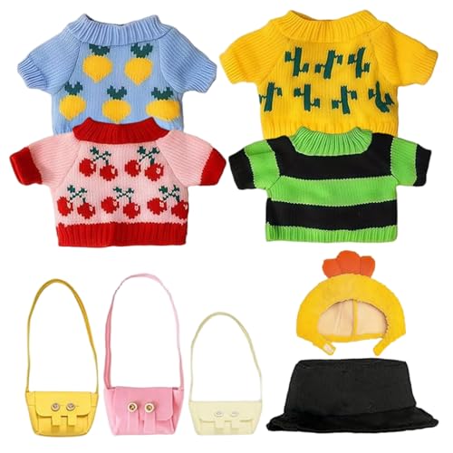 1 Set ausgestopfte Tierkleidung 10 Zoll Plüsch Capybara Doll Kleidung Accessoires umfasst 4 Pullover 2 Hüte und 3 Taschen von Csafyrt