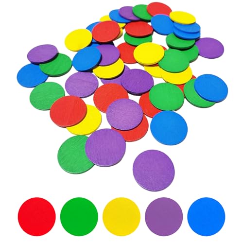 100 Stücke runde Holzscheiben, 1 Zoll DIY Bunte Holzrunden Numeration Zählung Holzringe für Kinder DIY Crafts Arts Projects von Csafyrt