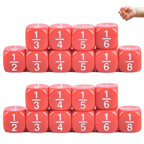 Csafyrt 20pcs Fraction Dice Multi Faceted Math Dice Bildungsklasse Set Table Game Accessoires für Kinder Mathematikpraxis, rot Csafyrt 20pcs Fraction Dice Multi Faceted Math Dice Bildungsklasse Set Table Game Accessoires für Kinder Mathematikpraxis, rot von Csafyrt