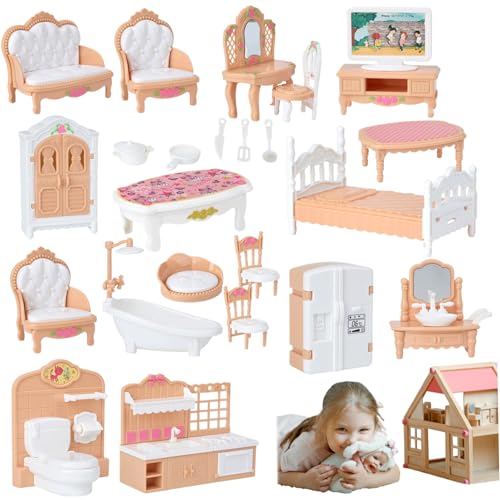 Csafyrt 4 Sets Dollhouse Möbel Realistische Miniaturmöbel umfassen Schlafzimmer Badezimmer Küche und Wohnzimmer Bauchmus Csafyrt 4 Sets Dollhouse Möbel Realistische Miniaturmöbel umfassen Schlafzimmer Badezimmer Küche und Wohnzimmer Bauchmus von Csafyrt