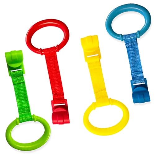 4pcs Baby -Pull -Up -Ringe, 4 Farben Safe Playpen -Up -Ringe, Leichter Plastik -Spielstift für Spielstift, Baby -Spielzeuggurt Krippenzubehör für Säugling von Csafyrt