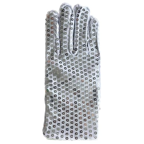 Csafyrt 1 Paar Silberne Paillettenhandschuhe für Frauen Mode funkeln von Csafyrt