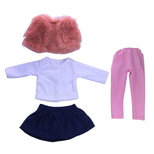 Csafyrt 1 Set 18 Zoll Puppenkleidung, Winter-Outfit-Puppenkleidung beinhaltet Weste, Rock, Leggings und langärmeliges Hemd Baby für 18-Zoll-Mädchenzubehör Csafyrt 1 Set 18 Zoll Puppenkleidung, Winter-Outfit-Puppenkleidung beinhaltet Weste, Rock, Leggings und langärmeliges Hemd Baby für 18-Zoll-Mädchenzubehör von Csafyrt