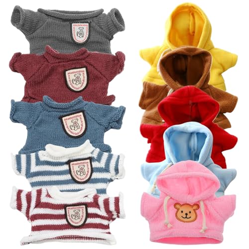 Csafyrt 10 pcs gefüllte Tierkleidung weiche und Bequeme Teddybärenkleidung und Pullover Cartoon lustige DIY für Stofftiere passen die meisten 6-8 Zoll Bärenspielzeug von Csafyrt