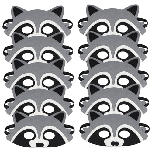 Csafyrt 10pcs Raccoon-Maske, 8x4 Halbgesicht Tiermasken für Kinder, Nicht gewebte Tiermaske mit elastischem Stirnband, Waschbär für Party, Dress Up, Kinder Csafyrt 10pcs Raccoon-Maske, 8x4 Halbgesicht Tiermasken für Kinder, Nicht gewebte Tiermaske mit elastischem Stirnband, Waschbär für Party, Dress Up, Kinder von Csafyrt