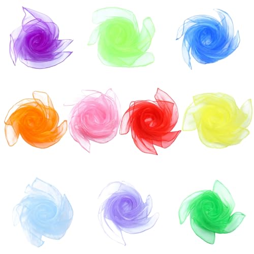 Csafyrt 10pcs Schals für Kinder Spielen 24x24in Buntes quadratisches Jonglieren von Schals Tanztücher für Kinder Kursarbeit Senior Gymnastics Csafyrt 10pcs Schals für Kinder Spielen 24x24in Buntes quadratisches Jonglieren von Schals Tanztücher für Kinder Kursarbeit Senior Gymnastics von Csafyrt