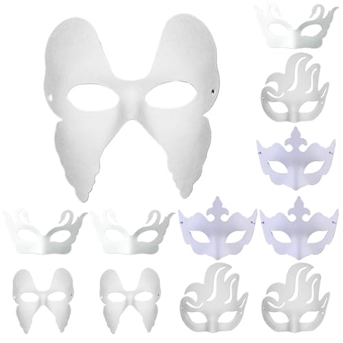 Csafyrt 12 pcs weiße Kunststoffmaske 4 Stile Blank von Csafyrt