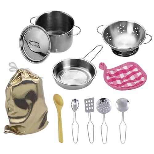 Csafyrt 12pcs Kindertöpfe und Pfannen -Spielset, Edelstahlspiel -Spielküche Accessoires mit Suppe Pot Pan Shovel Löffel Bag Kinder Koch Rollenspiel Kochspielzeug für Kinder Csafyrt 12pcs Kindertöpfe und Pfannen -Spielset, Edelstahlspiel -Spielküche Accessoires mit Suppe Pot Pan Shovel Löffel Bag Kinder Koch Rollenspiel Kochspielzeug für Kinder von Csafyrt