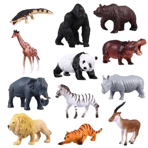 Csafyrt 12pcs Mini -Tiere Figuren Realistische Kunststoff -Wildtier -Figuren für Wissenschaftsprojekt Kuchen Topper Frühes Bildungsmodell von Csafyrt