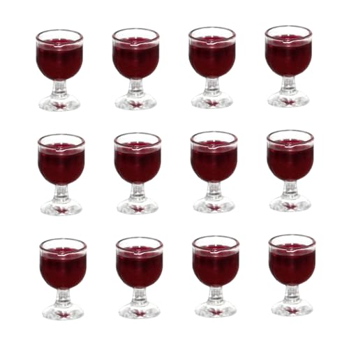 12pcs Mini Weingläser 0,6x0.4 Mini Wine Dollhouse Miniatures Harz 1/12 Maßstab für Puppenhausküchenspielzeuge von Csafyrt