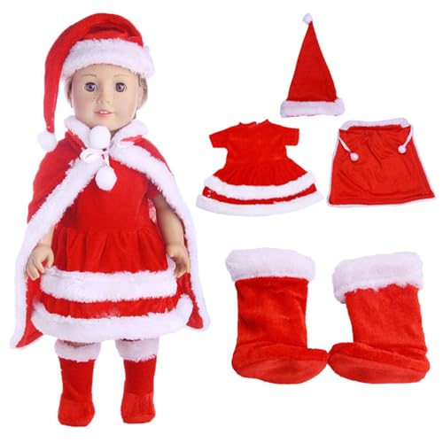 Csafyrt 18 Zoll Puppenkleidung Set Sof Elastic Babypuppenkleidung mit Hutkleid Schalschuhen für 18 Zoll Puppen DIY Accessoires von Csafyrt