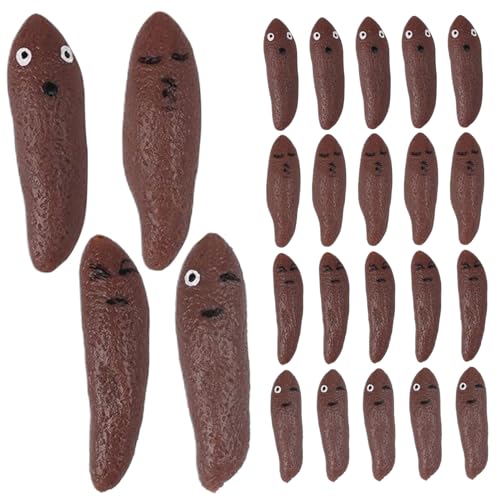 24pcs Fingerschleuder Spielzeug, Flying Fake Poo Slingsshot mit lustigen Ausdrücken dehnbarer Gummi -Parodie -Poo -Spielzeug für Kinder Erwachsene Fliege Spiel und Partyvorzug von Csafyrt