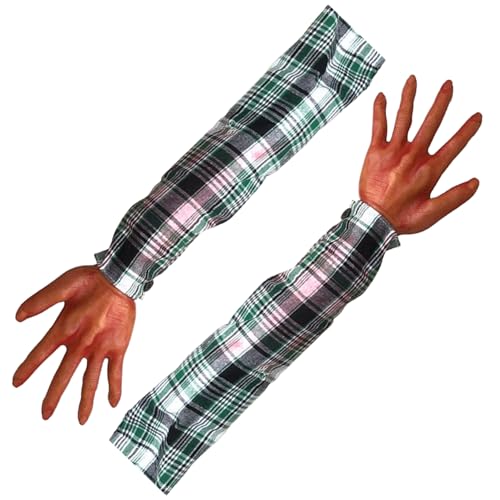 Csafyrt 2pcs Halloween Hände 22 Zoll abgetrennten falschen Arm mit Karierte Stoffhülle weiche realistische Halloween -Körperteile Scary Halloween Requisiten b Csafyrt 2pcs Halloween Hände 22 Zoll abgetrennten falschen Arm mit Karierte Stoffhülle weiche realistische Halloween -Körperteile Scary Halloween Requisiten b von Csafyrt