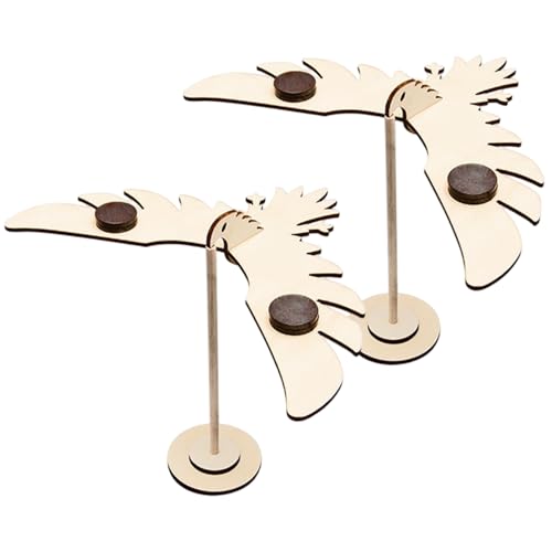 Csafyrt 2pcs ausbalancieren Vogel, hölzerner Spaß Stress Relief Balancing Vogelspielzeug mit Stützstangen Montage Spielzeug für Büroschreibtisch Displaydekoration von Csafyrt