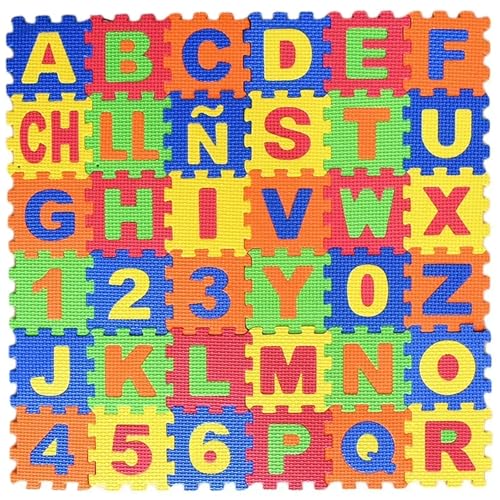 Csafyrt 36pcs Schaum -Puzzle -Matte 6x6 Zoll ineinandergreifend Alphabet und Zahlen Schaumspiele Bunte weiche Wiederverwendbare Eva -Fliesen von Csafyrt