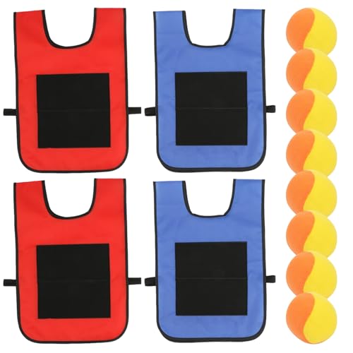 Csafyrt 4set Dodgeball -Bälle mit 8 Sportbällen und 4 Klebern Ballweste -Ballspiele mit Riemen Interacting Target Game Sticky für Kinder im Freien im Freien im Freien Csafyrt 4set Dodgeball -Bälle mit 8 Sportbällen und 4 Klebern Ballweste -Ballspiele mit Riemen Interacting Target Game Sticky für Kinder im Freien im Freien im Freien von Csafyrt