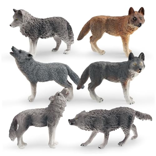 Csafyrt 6pcs Wolf Figur, realistische Tierfiguren Wolfsspielzeug, 6 Verschiedene Tierfiguren Bildungslernspielzeug Geburtstagsgeschenktiere für Kinder Jungen Mädchen Csafyrt 6pcs Wolf Figur, realistische Tierfiguren Wolfsspielzeug, 6 Verschiedene Tierfiguren Bildungslernspielzeug Geburtstagsgeschenktiere für Kinder Jungen Mädchen von Csafyrt