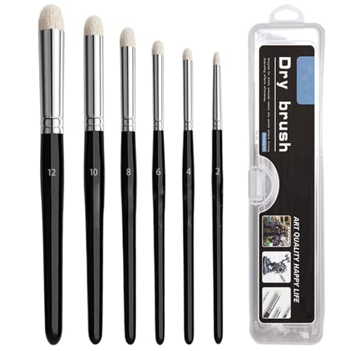 Csafyrt 6pcs trockenbrush Set tragbare professionelle Miniaturpinsel Pinsel für Maßstabmodell Emaille Fantasy Figuren Gemälde Csafyrt 6pcs trockenbrush Set tragbare professionelle Miniaturpinsel Pinsel für Maßstabmodell Emaille Fantasy Figuren Gemälde von Csafyrt