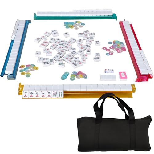 Csafyrt Amerikanischer Mahjong -Set komplette Mahjong -Fliesen mit 166 Fliesen, 2 Ersatzfliesen, 4 Rack mit Pusher, 1 Windhändler, 100 Chip, 3 Würfel und 1 Handbuch tragbarer Spiel mit Tasche Csafyrt Amerikanischer Mahjong -Set komplette Mahjong -Fliesen mit 166 Fliesen, 2 Ersatzfliesen, 4 Rack mit Pusher, 1 Windhändler, 100 Chip, 3 Würfel und 1 Handbuch tragbarer Spiel mit Tasche von Csafyrt