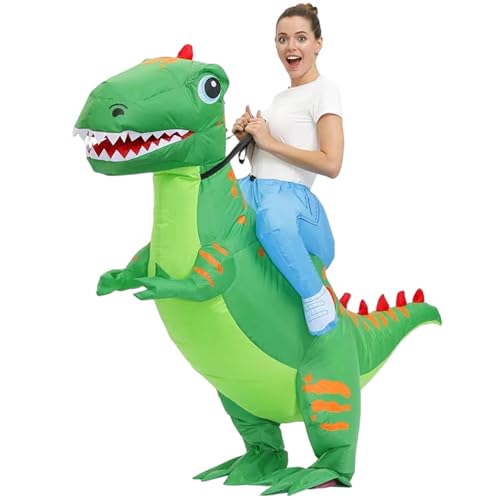 Csafyrt Aufblasbares Dinosaurierkostüm für Erwachsene lustige aufblasbare Dinosaurier -Kostüm mit Gebläse für Party Halloween, Nicht Batterie einschließen von Csafyrt
