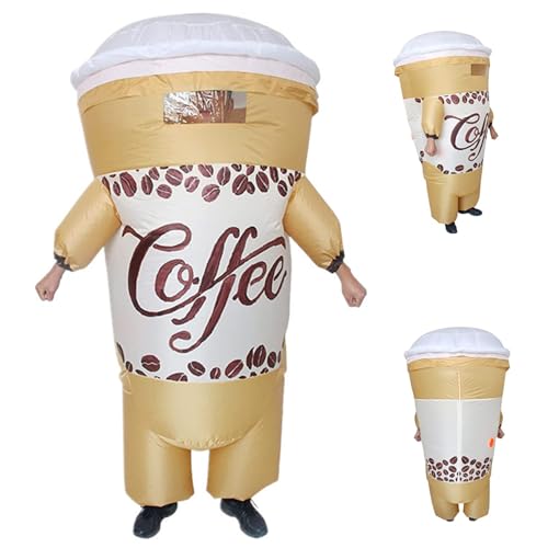 Csafyrt Aufblasbares Kostüm Erwachsener lustiger kreativer Ganzkörper Blow Coffee Tasse Kostüm für Cosplay -Party Halloween Csafyrt Aufblasbares Kostüm Erwachsener lustiger kreativer Ganzkörper Blow Coffee Tasse Kostüm für Cosplay -Party Halloween von Csafyrt