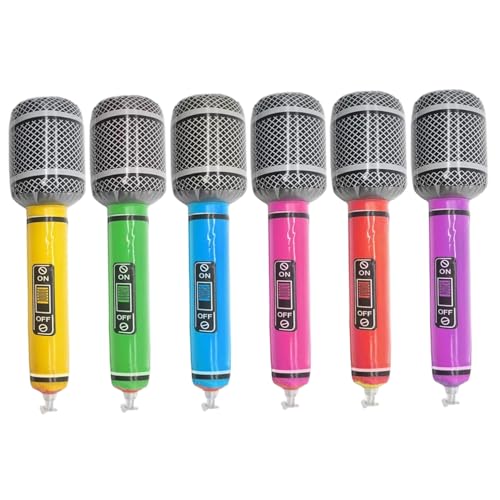 Csafyrt Aufblasbares Mikrofon, 6pcs 13 Zoll PVC Blasenmikrofon, aufblasbare Requisiten für Partyversorgungen für Musikkonzertmotiven Csafyrt Aufblasbares Mikrofon, 6pcs 13 Zoll PVC Blasenmikrofon, aufblasbare Requisiten für Partyversorgungen für Musikkonzertmotiven von Csafyrt