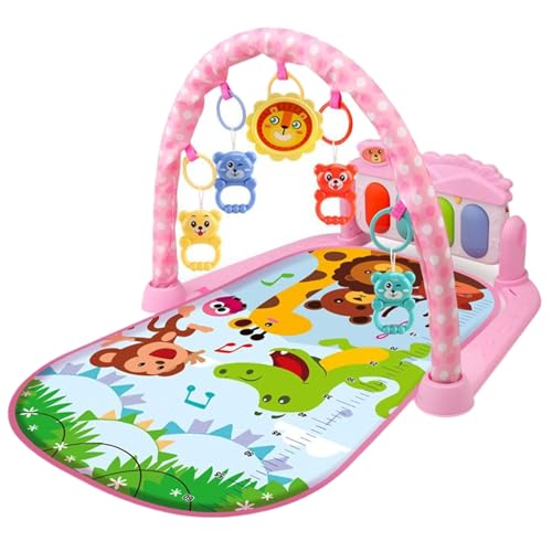 Csafyrt Baby Activity Center mit Musik und leichtem sicherem und abnehmbarem lustigen Babyspielmatte mit Rassel -Anhänger einstellbarem Board für Neugeborene Kleinkinder, Keine Batterie, Stil 1 von Csafyrt