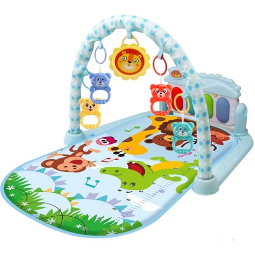 Csafyrt Baby Activity Center mit Musik und leichtem sicherem und abnehmbarem lustigen Babyspielmatte mit Rasselanhänger einstellbarem Board für Neugeborene Kleinkinder, Keine Batterie, blau Csafyrt Baby Activity Center mit Musik und leichtem sicherem und abnehmbarem lustigen Babyspielmatte mit Rasselanhänger einstellbarem Board für Neugeborene Kleinkinder, Keine Batterie, blau von Csafyrt