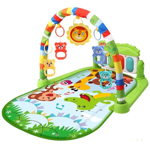 Csafyrt Baby Activity Center mit Musik und leichtem sicherem und abnehmbarem lustigen Babyspielmatte mit einem Rassel -Anhänger einstellbaren Brett für Neugeborene Kleinkinder, Keine Batterie, Grün Csafyrt Baby Activity Center mit Musik und leichtem sicherem und abnehmbarem lustigen Babyspielmatte mit einem Rassel -Anhänger einstellbaren Brett für Neugeborene Kleinkinder, Keine Batterie, Grün von Csafyrt