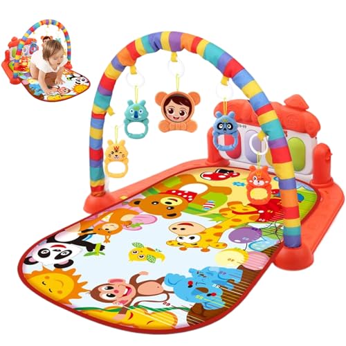 Csafyrt Babyaktivitätszentrum mit Musiklicht Leichter sichern abnehmbare lustige Babyspielmatte mit Anhänger für Neugeborene und Kleinkinder Keine Batterie rot von Csafyrt