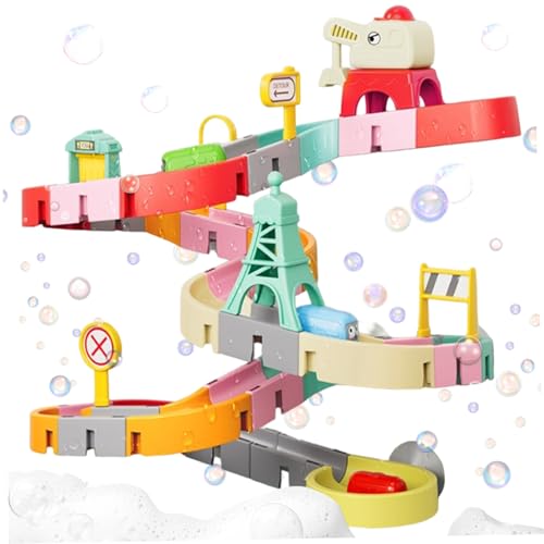Csafyrt Badespielzeug, Wall Track Building Kids Badespielzeug mit Saugnapfbecher, Spaß DIY kit Geburtstagsgeschenk für Kleinkindjungen & Mädchen 4-8 Jahre alt von Csafyrt
