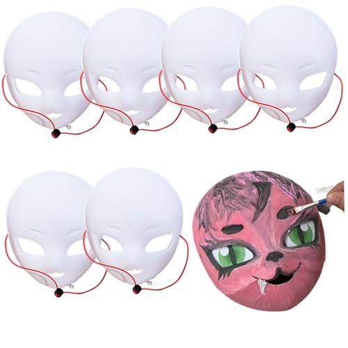 Csafyrt Big Eye Fursuit Headmaske, 6pcs PVC Weiße Maske mit Riemen, DIY -Malkostüm, Halloween für Kawaii Masquerade Cosplay Csafyrt Big Eye Fursuit Headmaske, 6pcs PVC Weiße Maske mit Riemen, DIY -Malkostüm, Halloween für Kawaii Masquerade Cosplay von Csafyrt