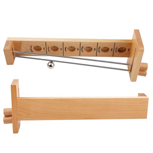 Csafyrt Catch The Moon Game 2PCS 11,8 Zoll Holztischplattenspiele mit Metallball und Stangen ausbalancieren Entwicklungsbar Spiele für Kinder Erwachsene von Csafyrt
